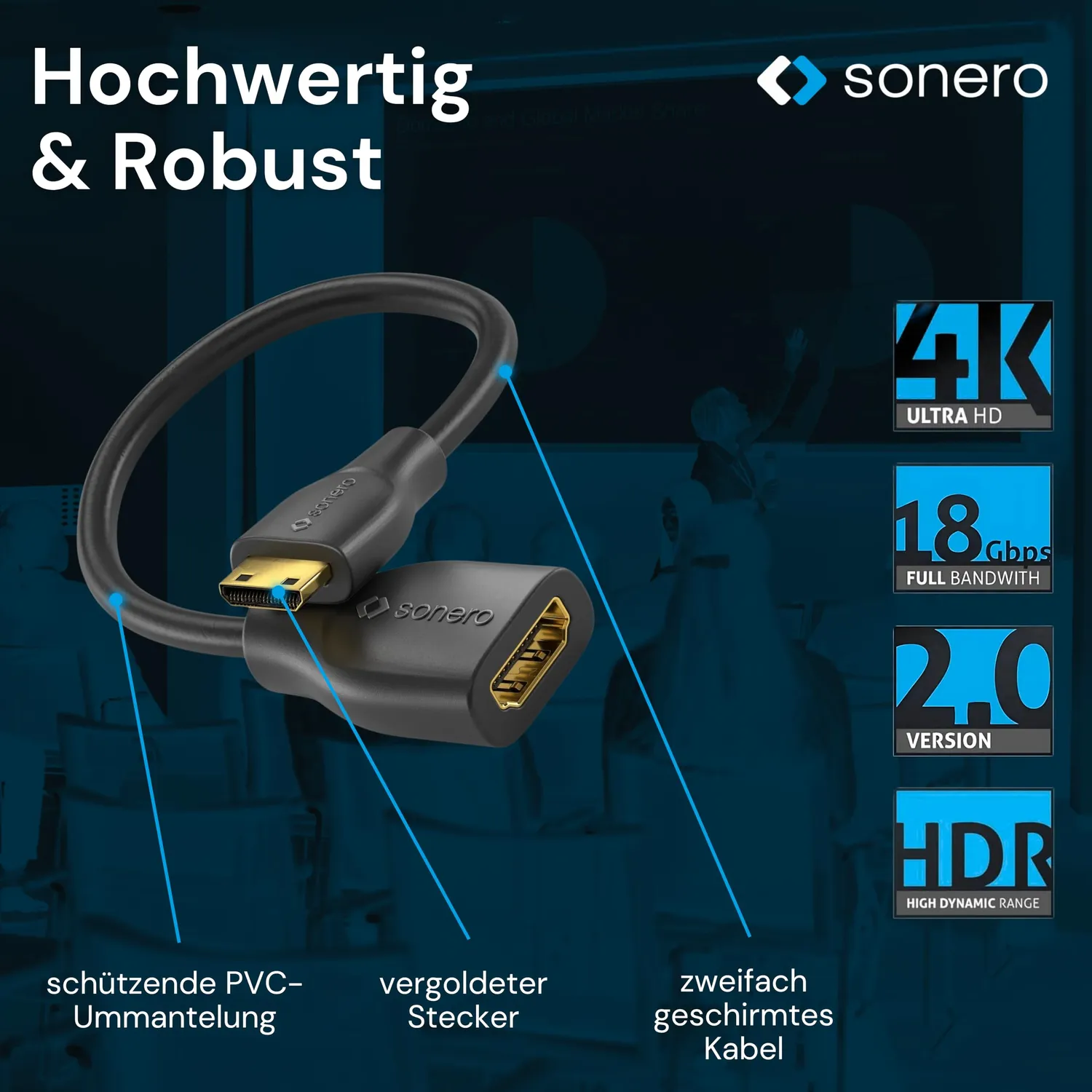 Sonero X-PHA020-0015 HDMI Adapter 0,15 m Mini HDMI C