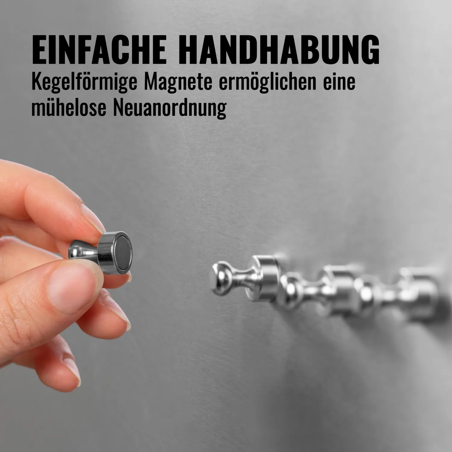 Poppstar Kegelmagnete 12x16mm silbern 18 Stück 3kg