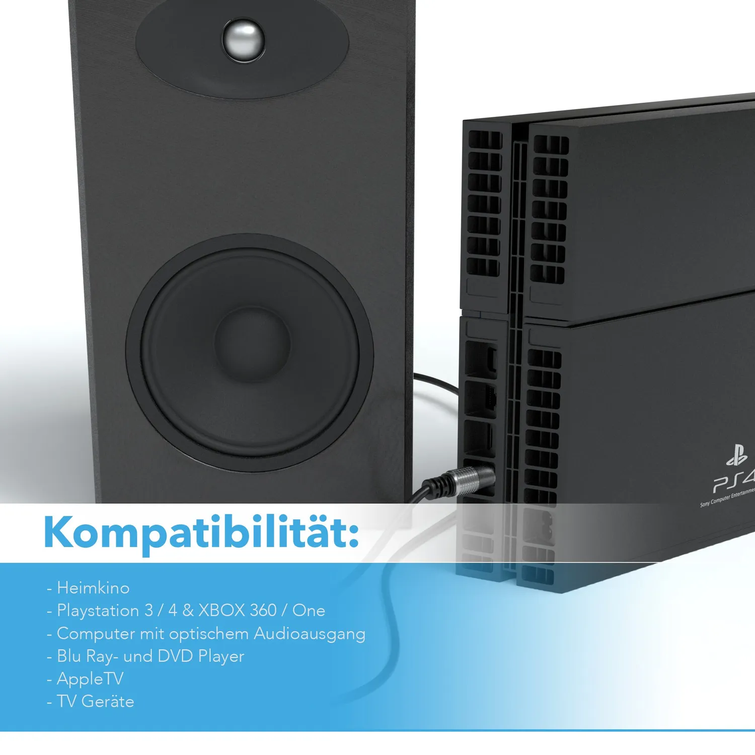 JAMEGA Optisches Toslink Kabel SPDIF 5 m Dolby DTS