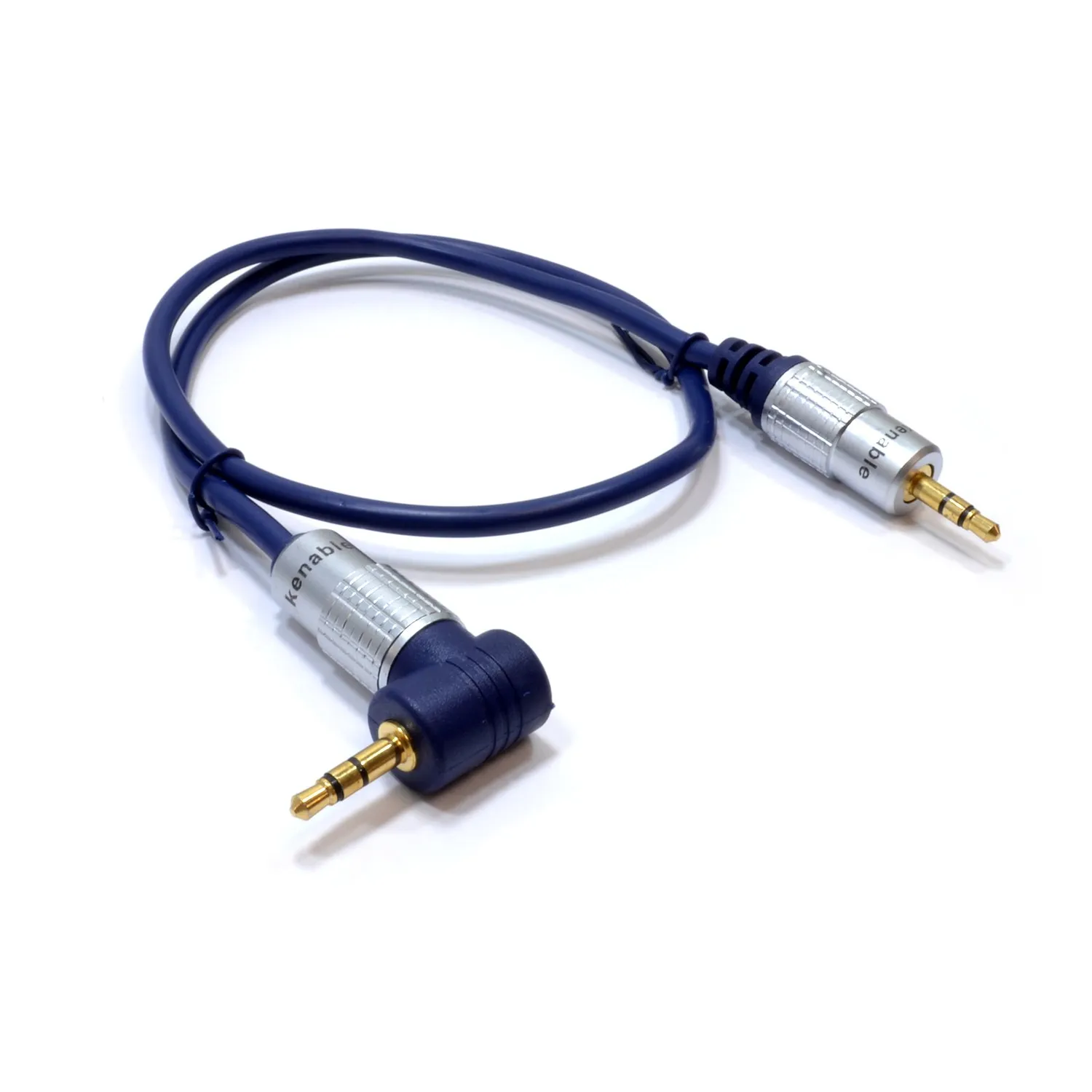 Kenable Winkel Audiokabel 3,5mm 0,5m Gold Stereo