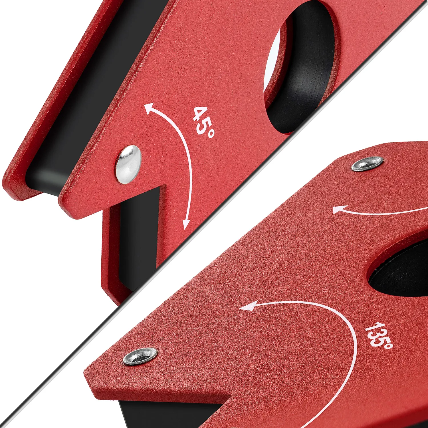 Poppstar Schweißmagnet Set 2x 11,3 kg rot 45/90/135°