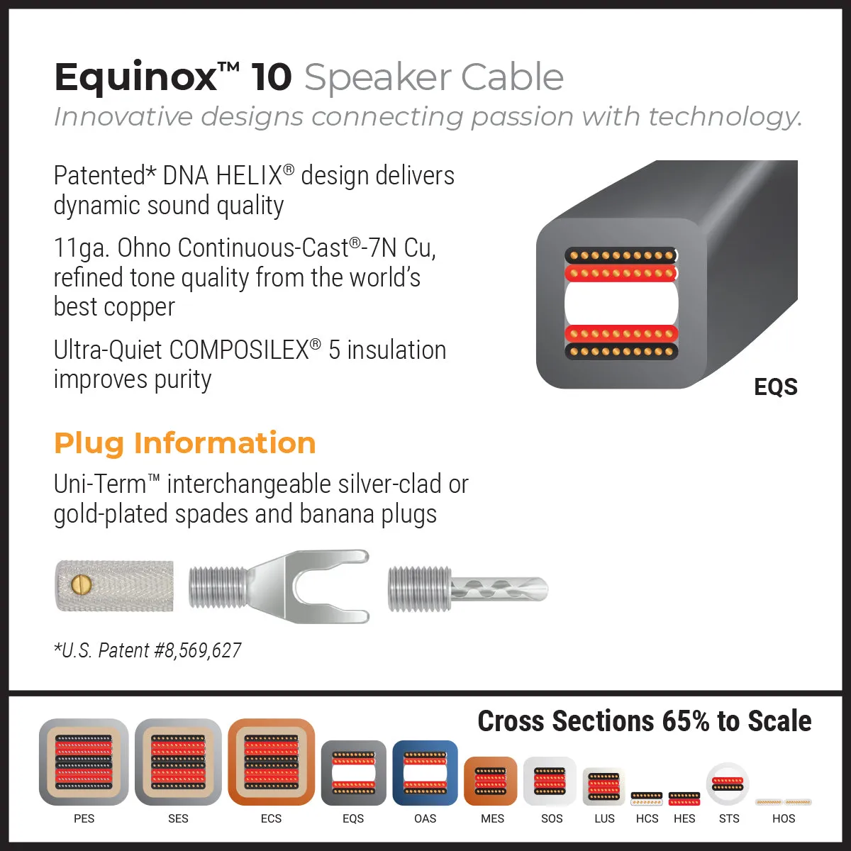 WireWorld Equinox 10 Lautsprecherkabel 2,0m Paar 11AWG