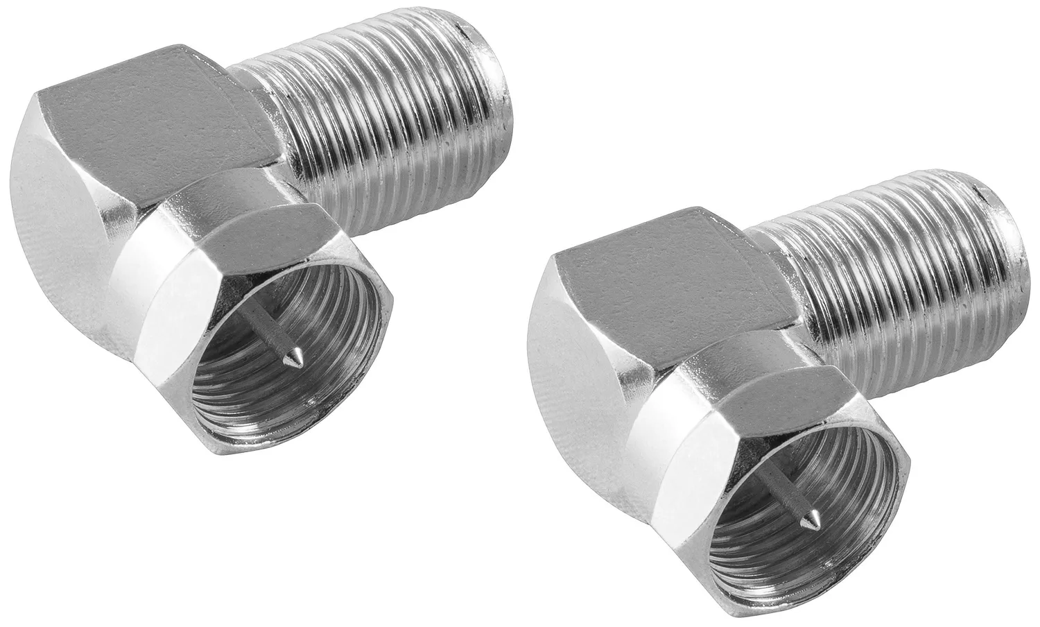 Poppstar SAT-Winkel-Adapter 90° F-Kupplung 8x vergoldet