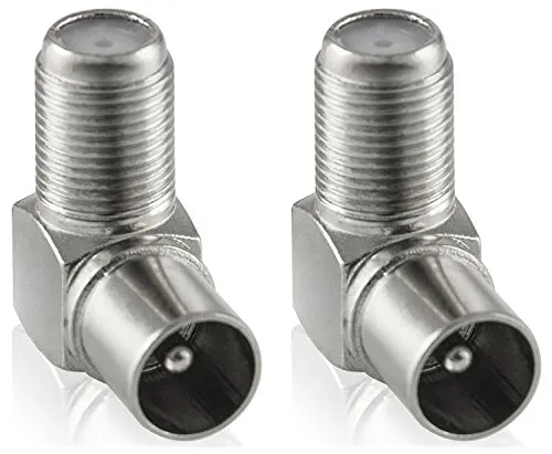 Poppstar SAT-Winkel-Adapter 90° F-Buchse IEC 2x