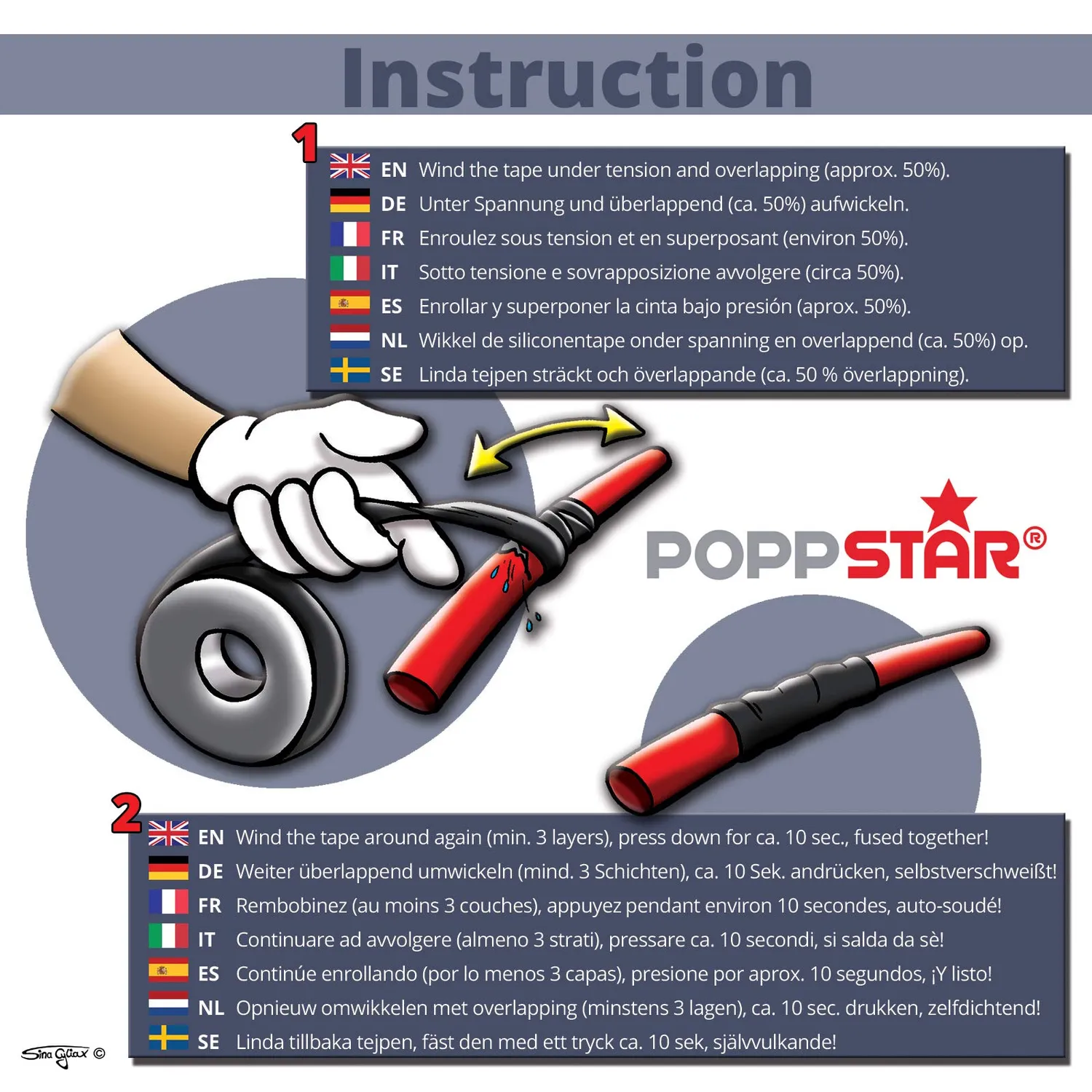 Poppstar Universal Isolierband selbstverschweißend 5 m schwarz