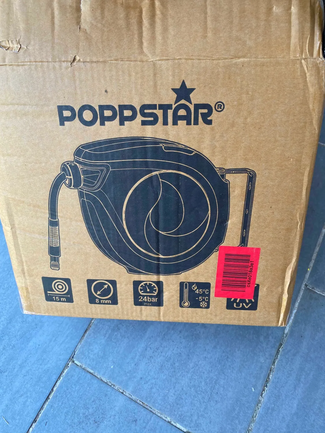 Poppstar Druckluftschlauchtrommel 20m+2m 3/8 Zoll