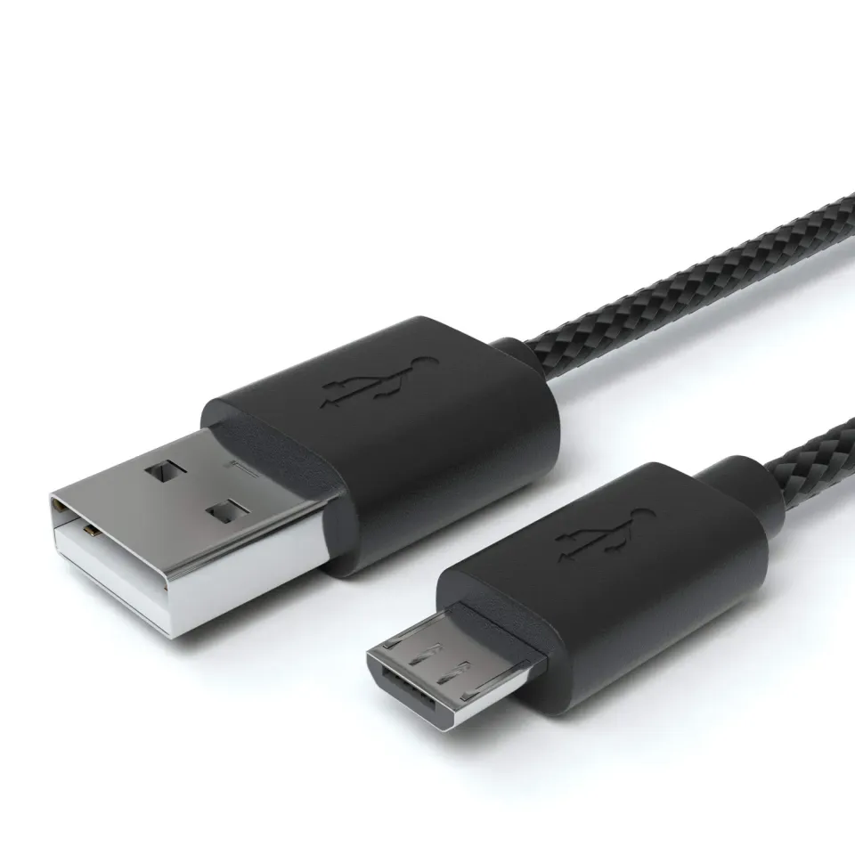 JAMEGA Micro USB Kabel 1m Nylon Ladekabel schwarz 2,4A