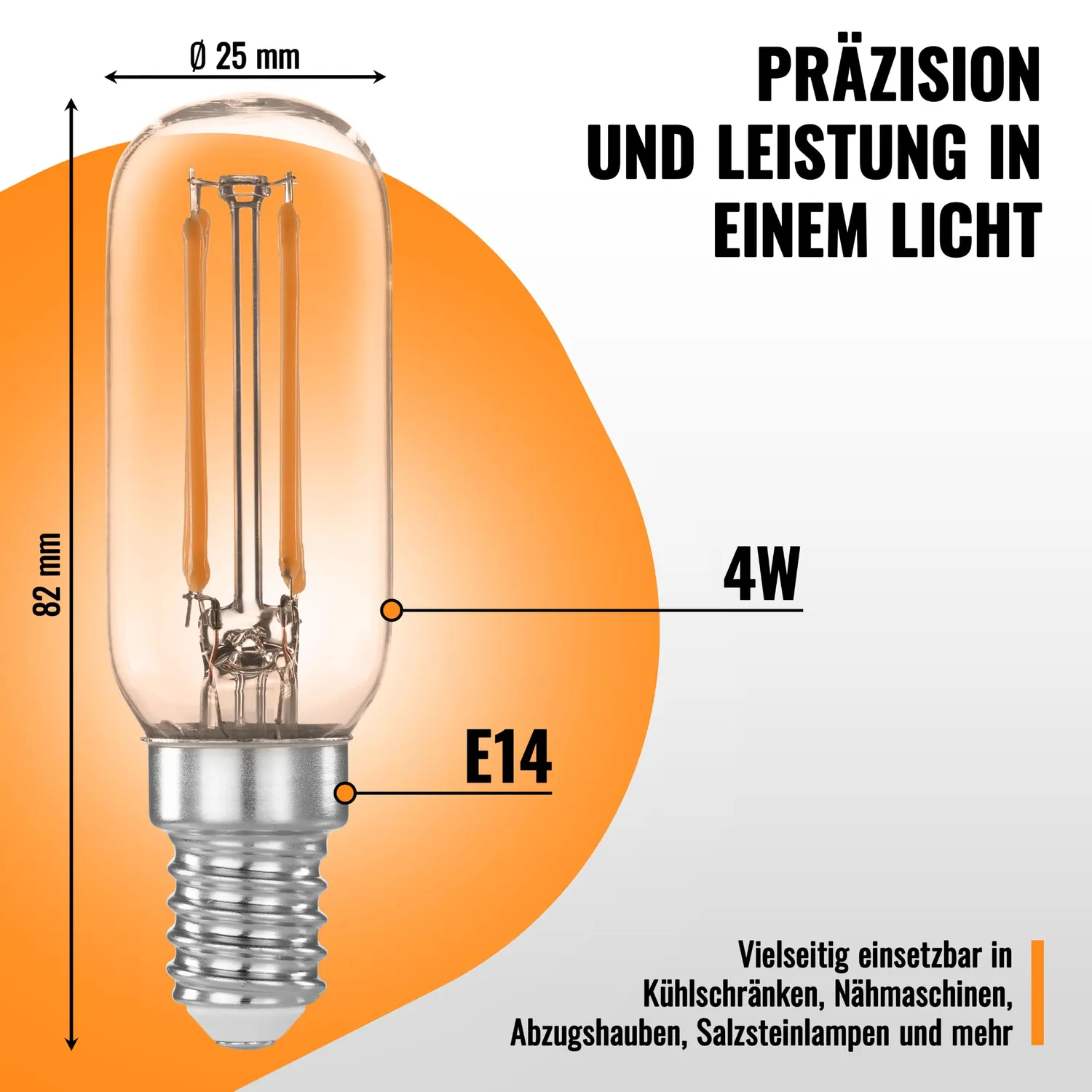 Poppstar Dunstabzugshauben-Lampe E14 LED 2er 2700K warmweiß