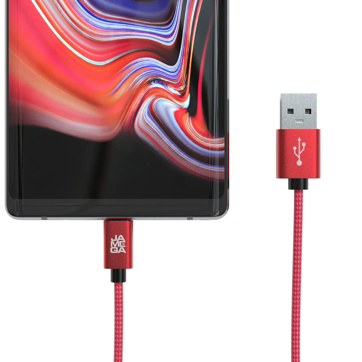 Jamega USB-C Kabel Rot 4er Pack Nylon 3A Set
