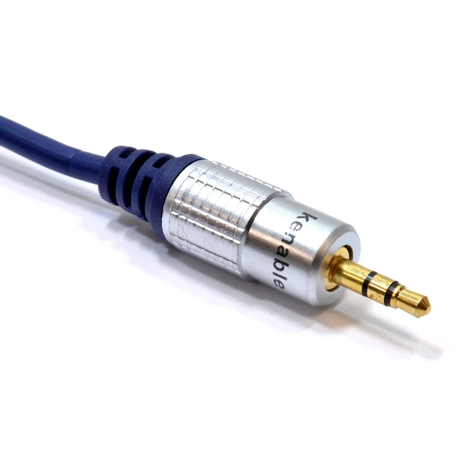 Kenable Winkel Audiokabel 3,5mm 0,5m Gold Stereo