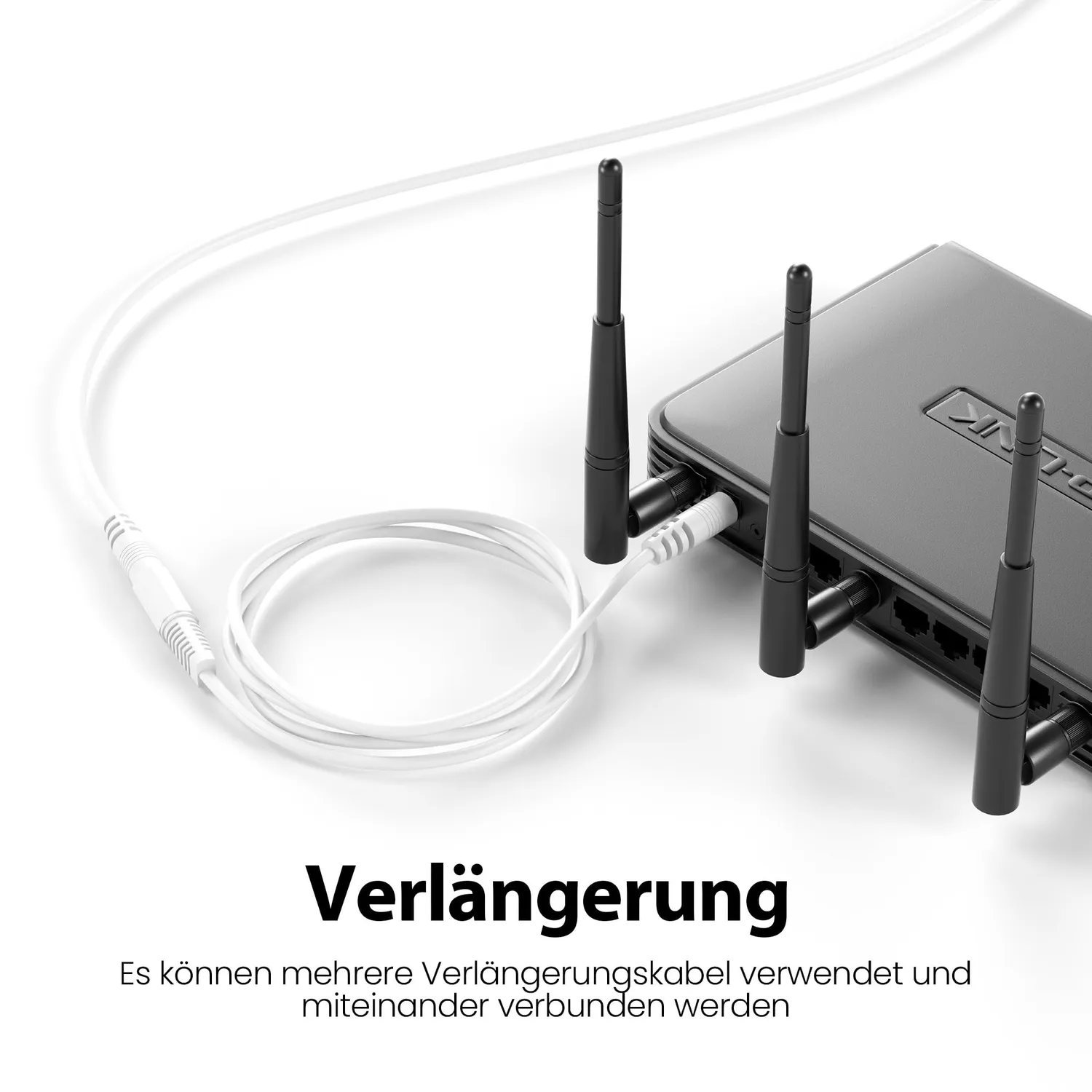 JAMEGA DC Verlängerungskabel 1 m weiß 5,5x2,1 mm