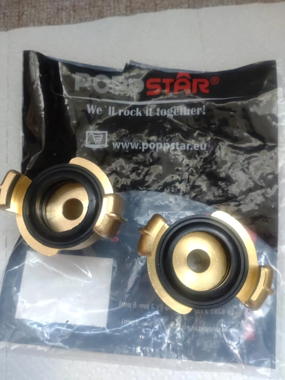 Poppstar Schnellkupplung 1 Zoll 2er-Set Messing