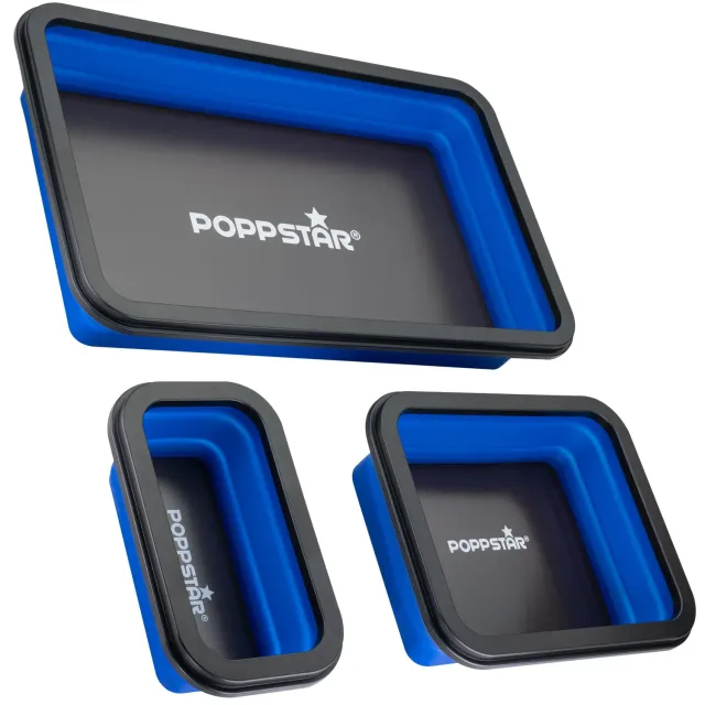 Poppstar Werkzeugschalen faltbar magnetisch blau 3er Set
