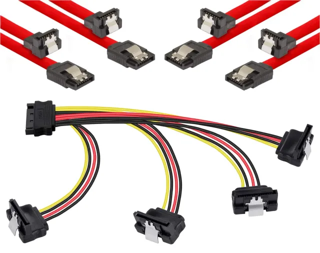 Poppstar SATA Kabel Set 0,5 m mit Stromverteiler