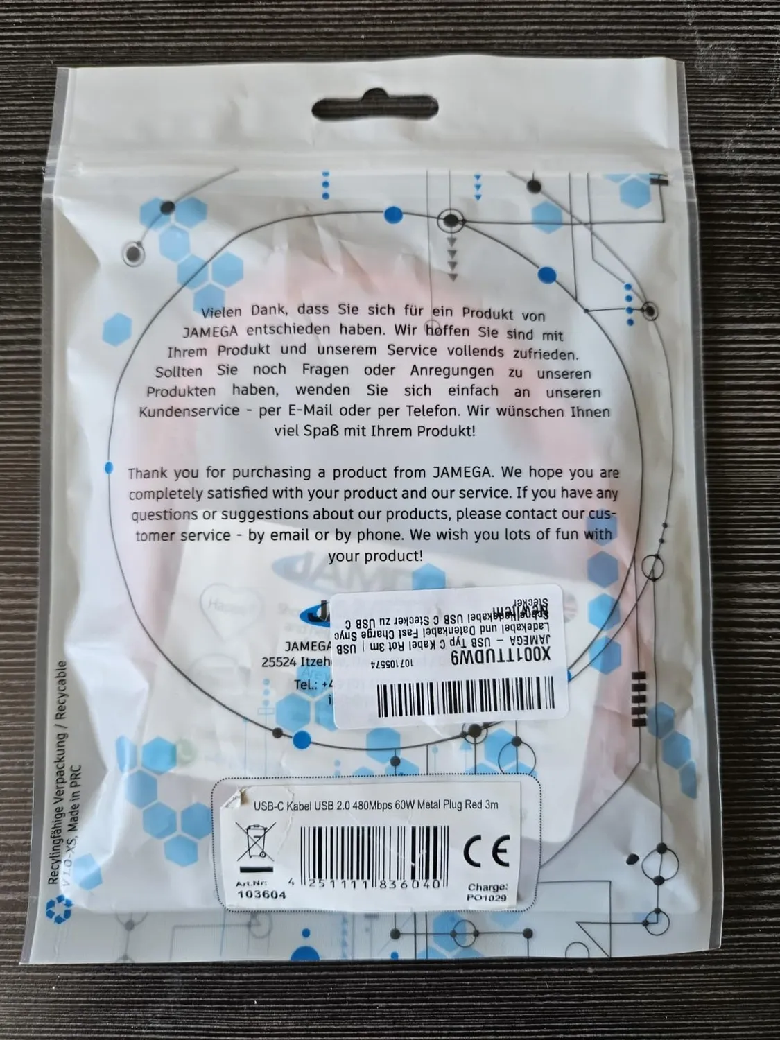 Jamega USB-C Kabel 0,5m Grün Fast Charge