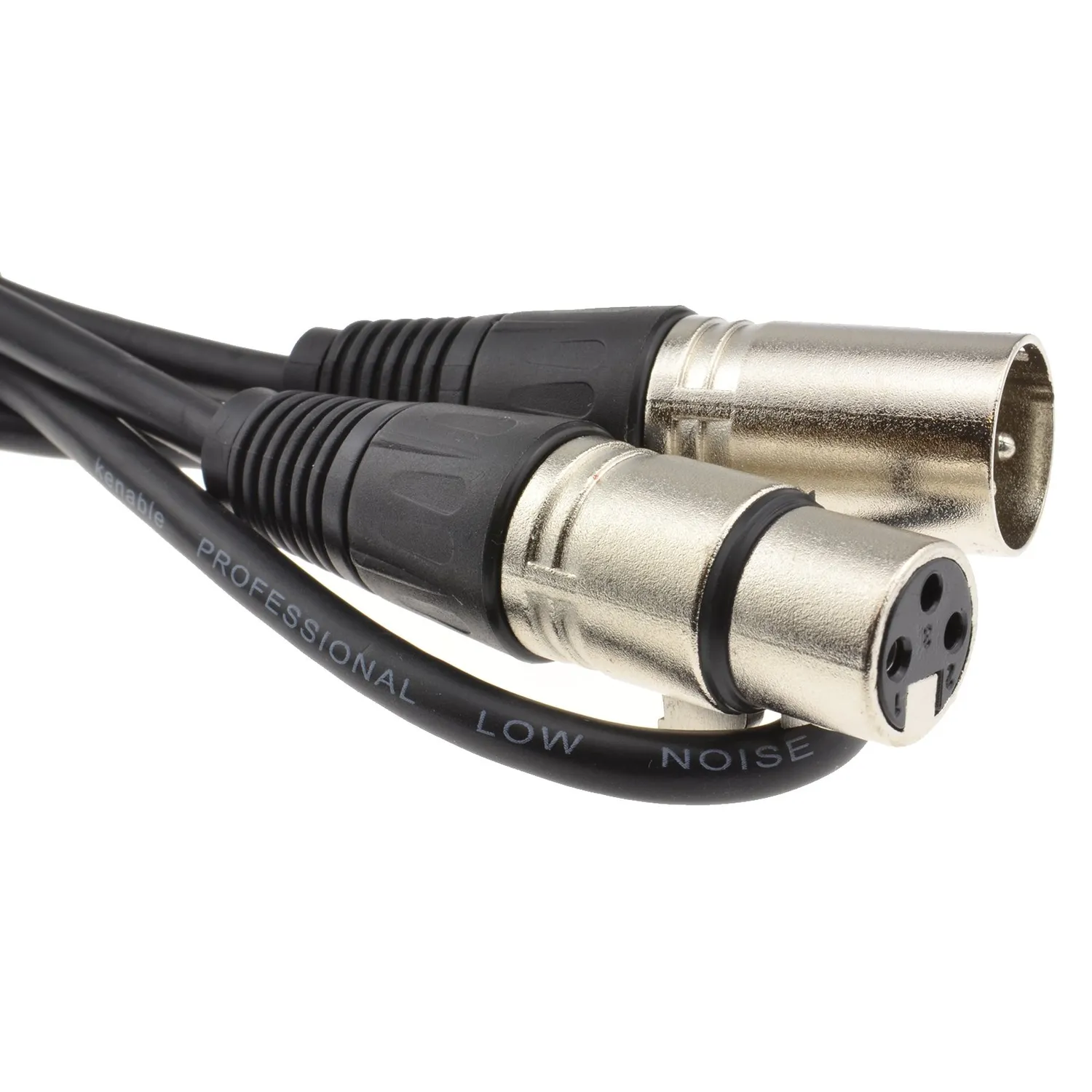 Kenable XLR Mikrofonkabel 0,5m schwarz abgeschirmt