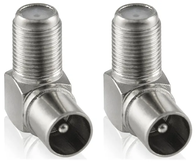 Poppstar SAT-Winkel-Adapter 90° F-Buchse IEC 2x
