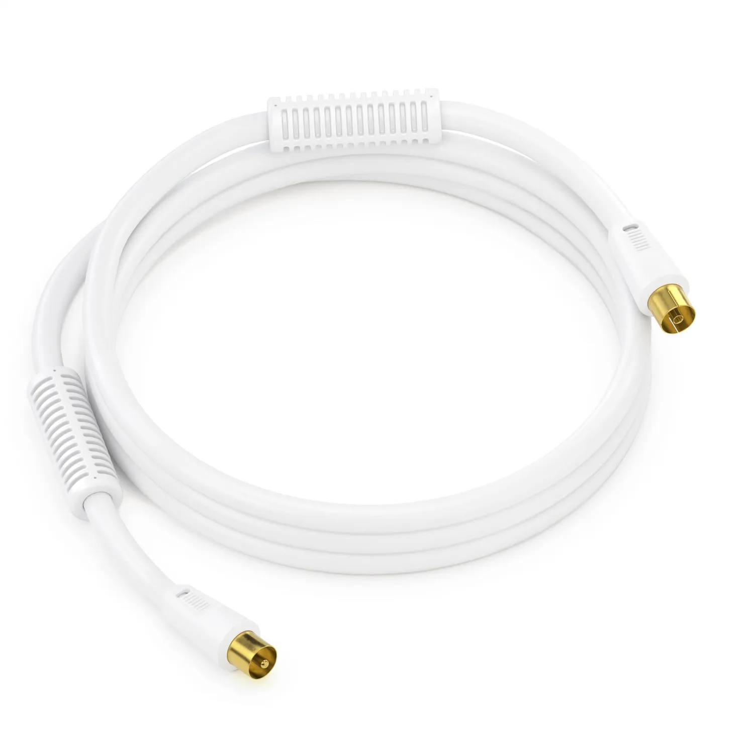 Sonero Antennenkabel IEC Stecker-Buchse 2 m weiß 4-fach geschirmt