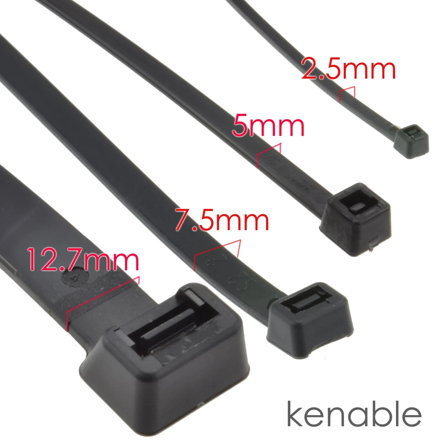 Kenable Kabelbinder 450 x 9 mm Nylon schwarz 100 Stück