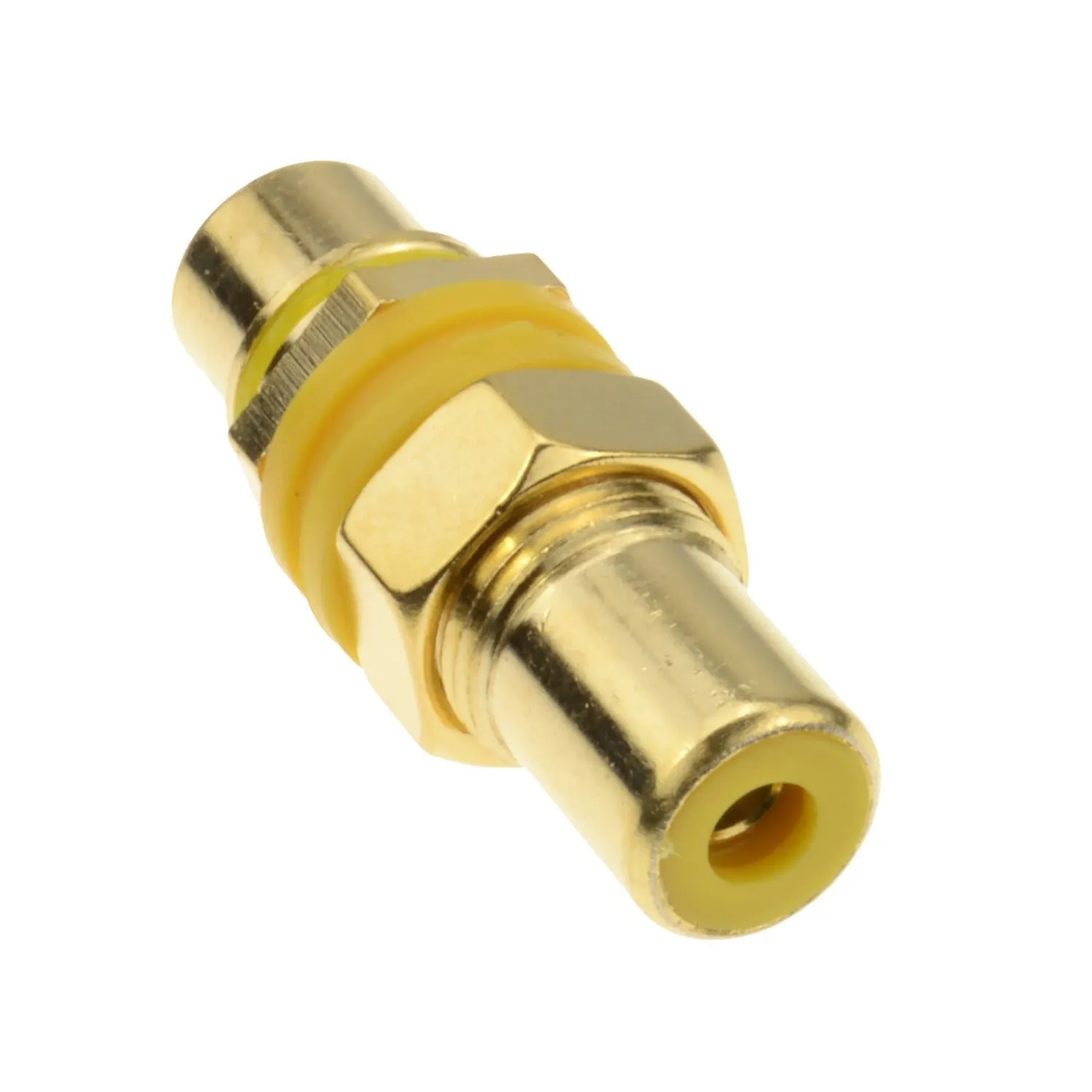kenable Cinch RCA Einbaubuchse gelb vergoldet