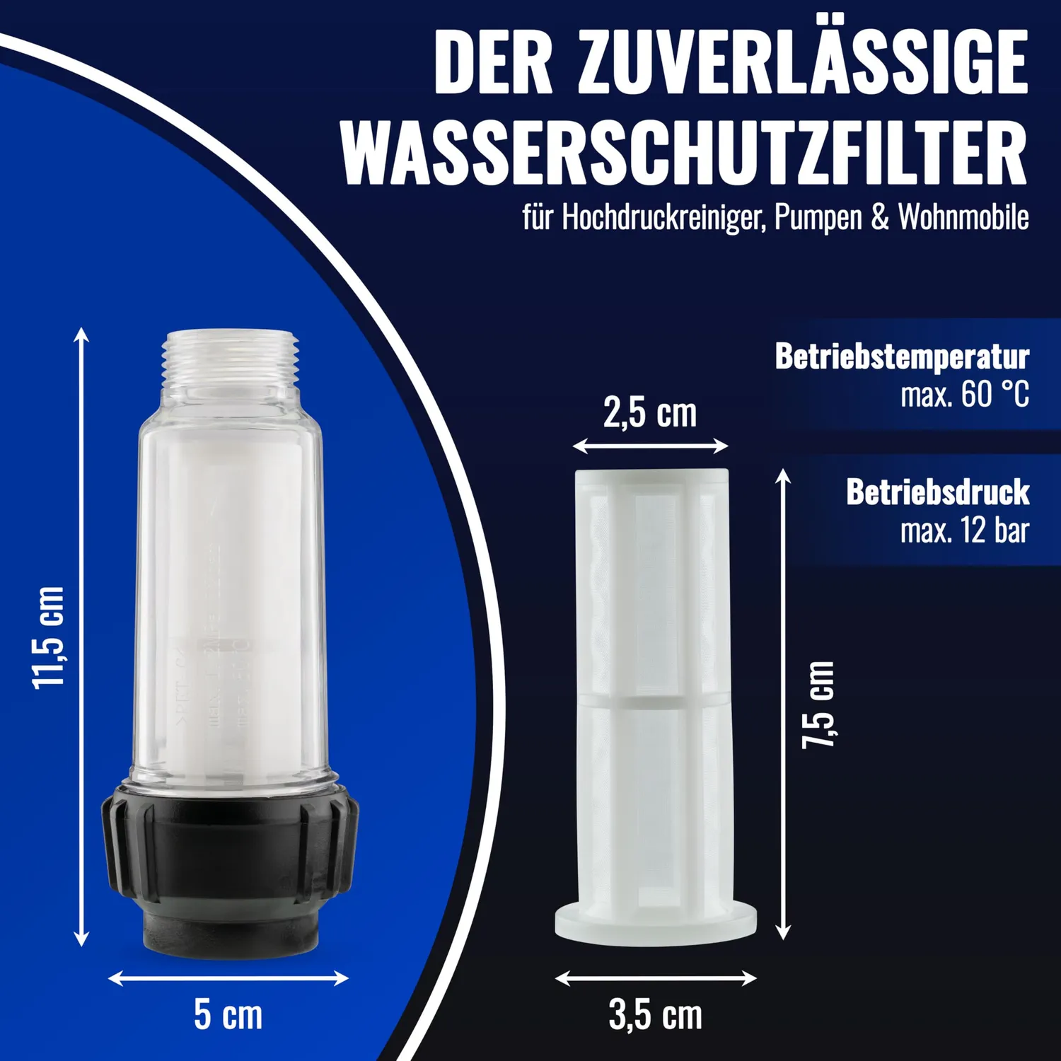 Poppstar 3/4 Zoll Wasserfilter Gartenschlauch mit Feinfilter