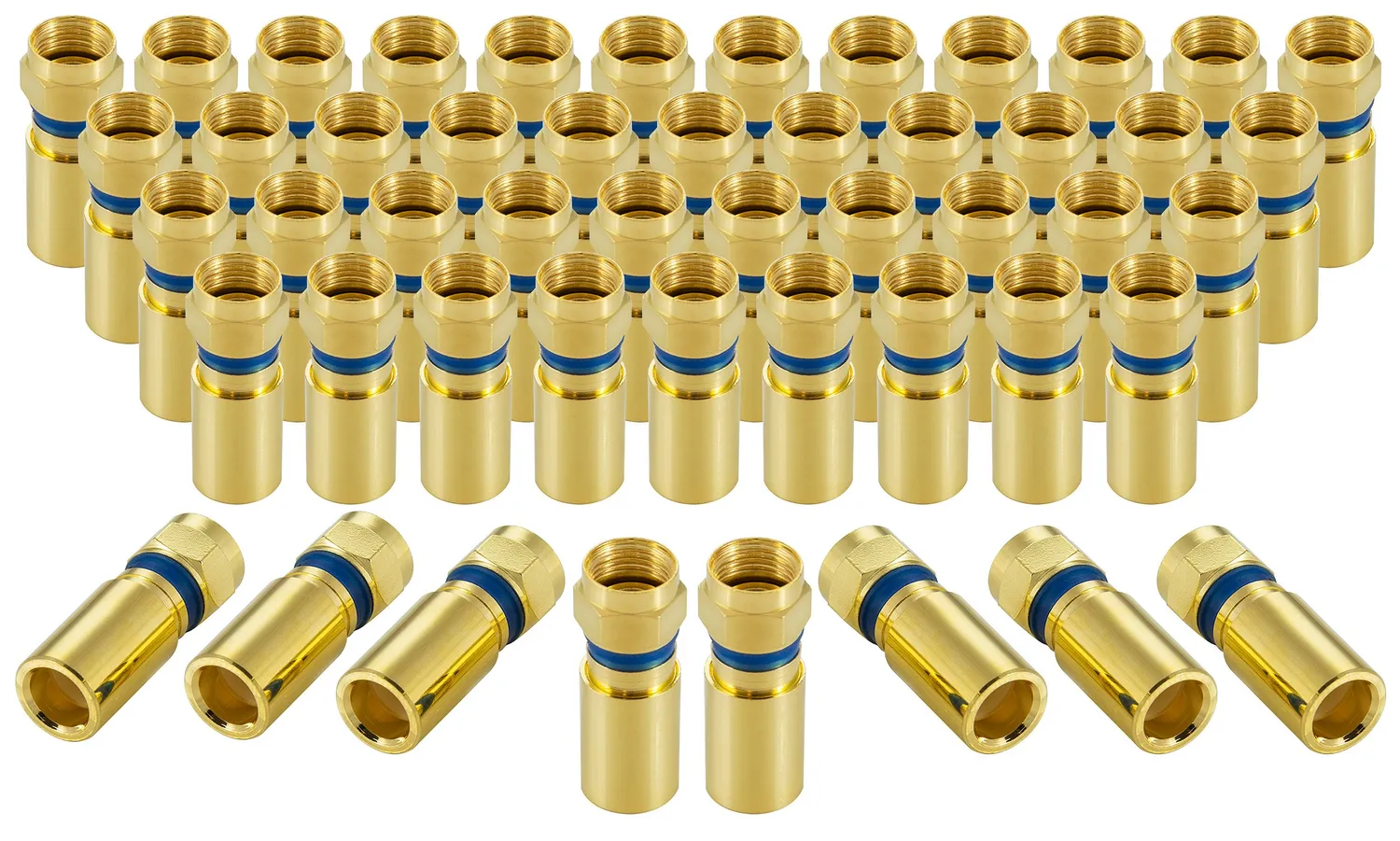 Poppstar F-Quick Stecker vergoldet 10x für Koax 7,5mm