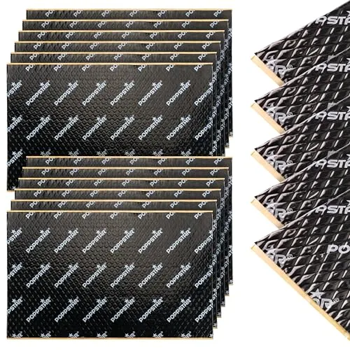 Poppstar Alubutyl Dämmmatte 2mm 1,7m² schwarz selbstklebend