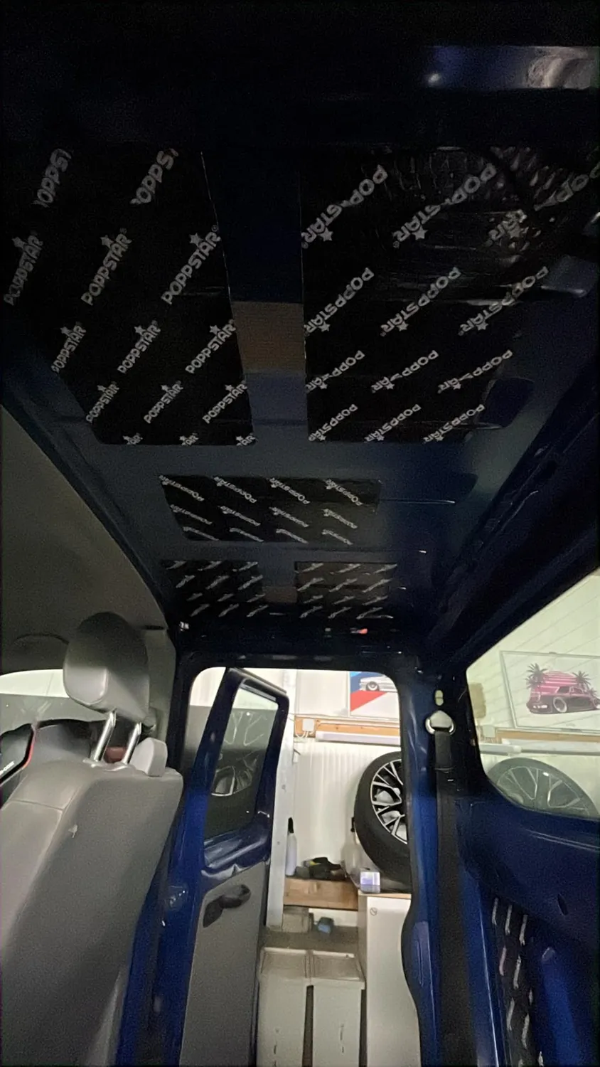 Poppstar Alubutyl Dämmmatte 2mm 1,7m² schwarz selbstklebend