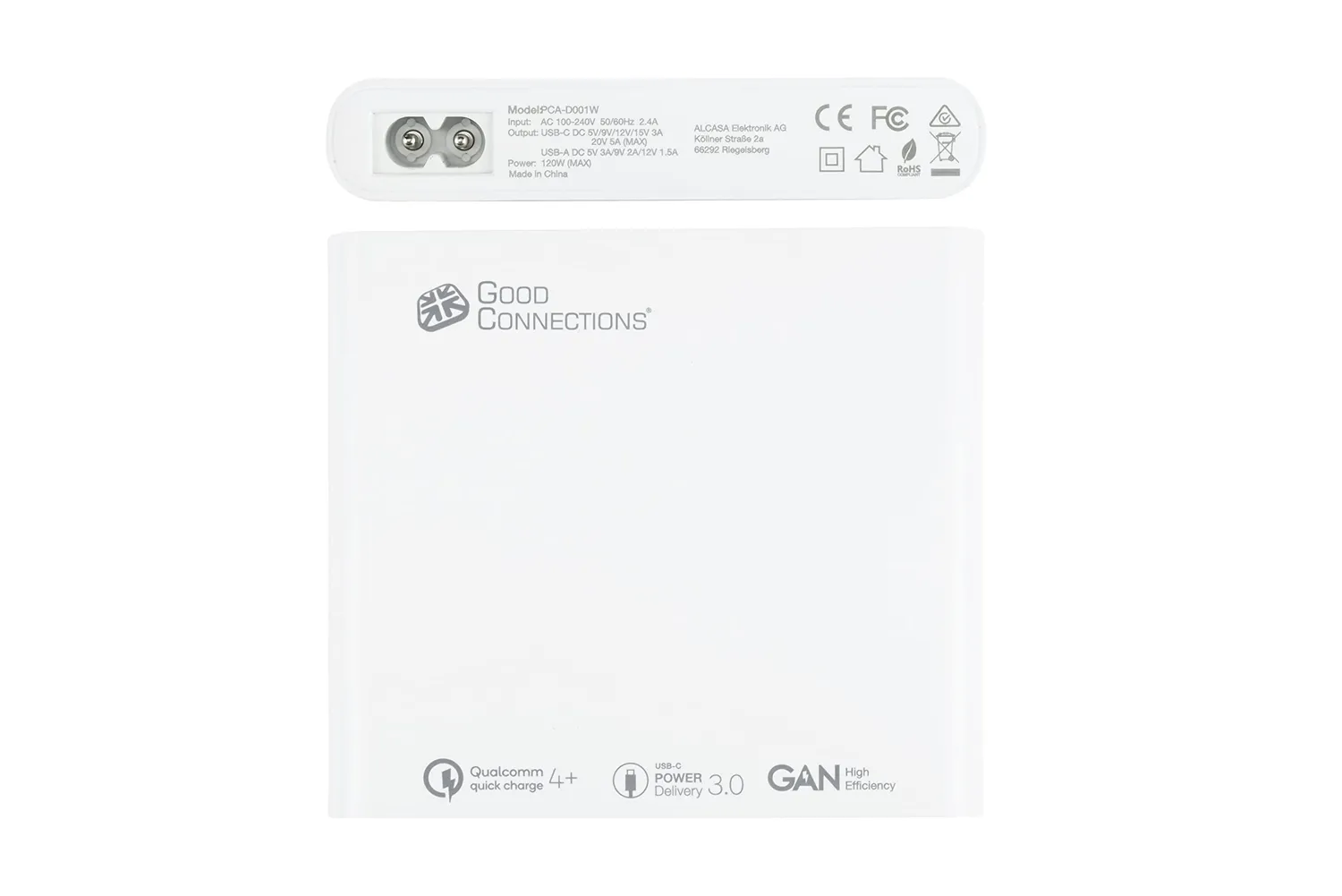 Good Connections GaN-Ladestation 120W 4-Port USB-C/A weiß