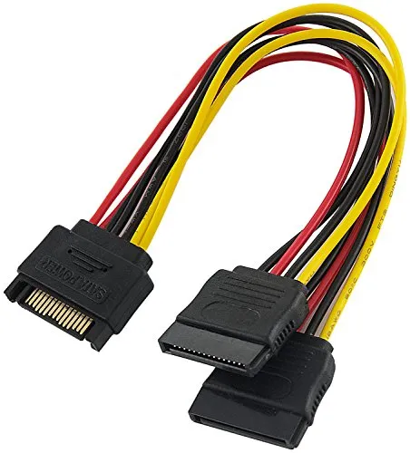 Poppstar SATA Y-Stromkabel 15 cm 1 auf 2