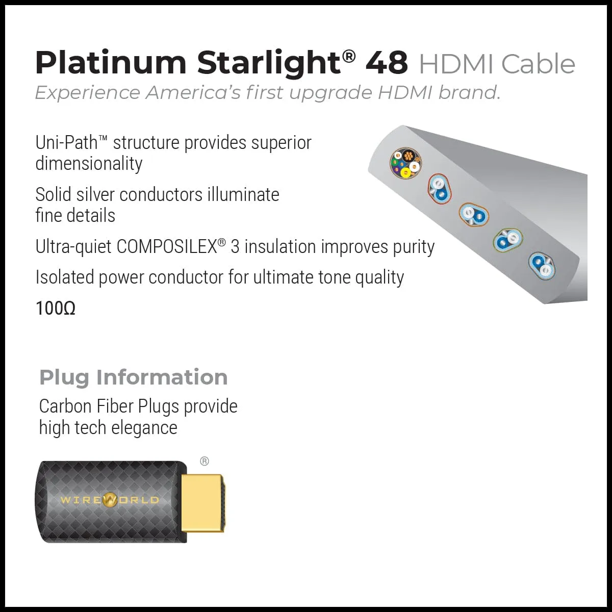 WireWorld Platinum Starlight 48 HDMI Kabel 1,0m 8K