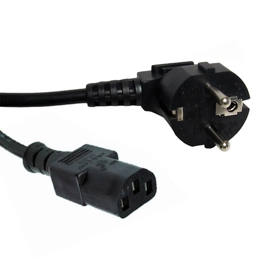 Kenable Kaltgerätekabel abgewinkelt 2m schwarz 1,0mm²