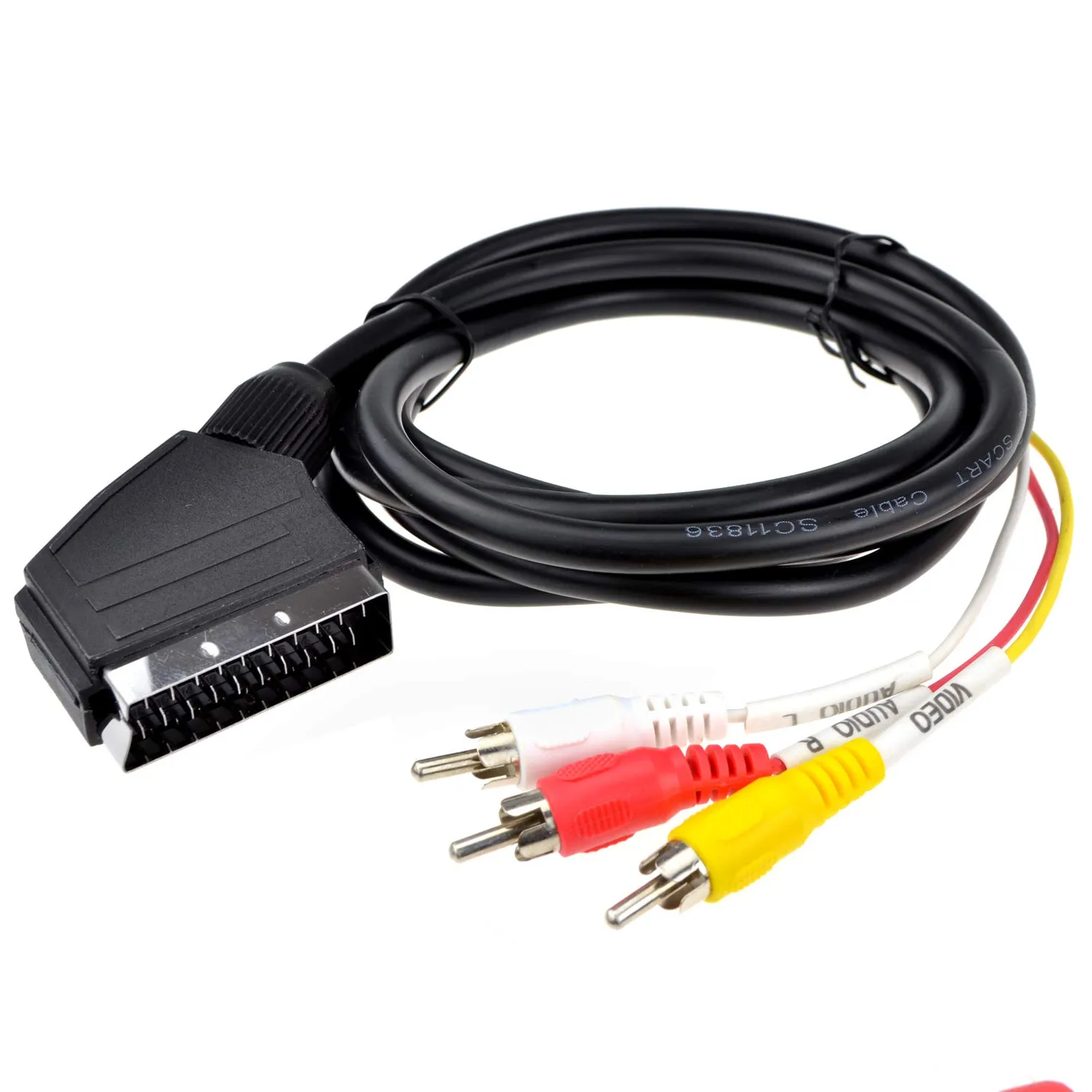 Kenable SCART Cinch Kabel 1,5m schwarz bidirektional