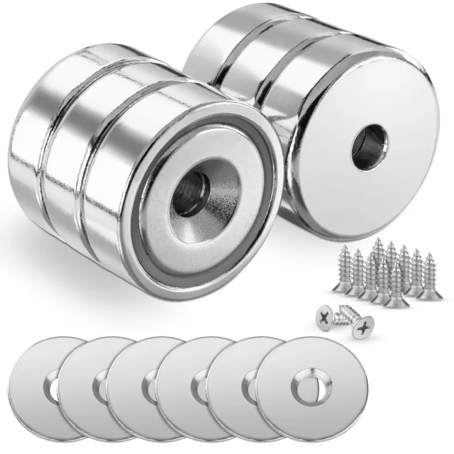 Poppstar Neodym Magnete mit Loch 25x7mm 6 Stück 22kg