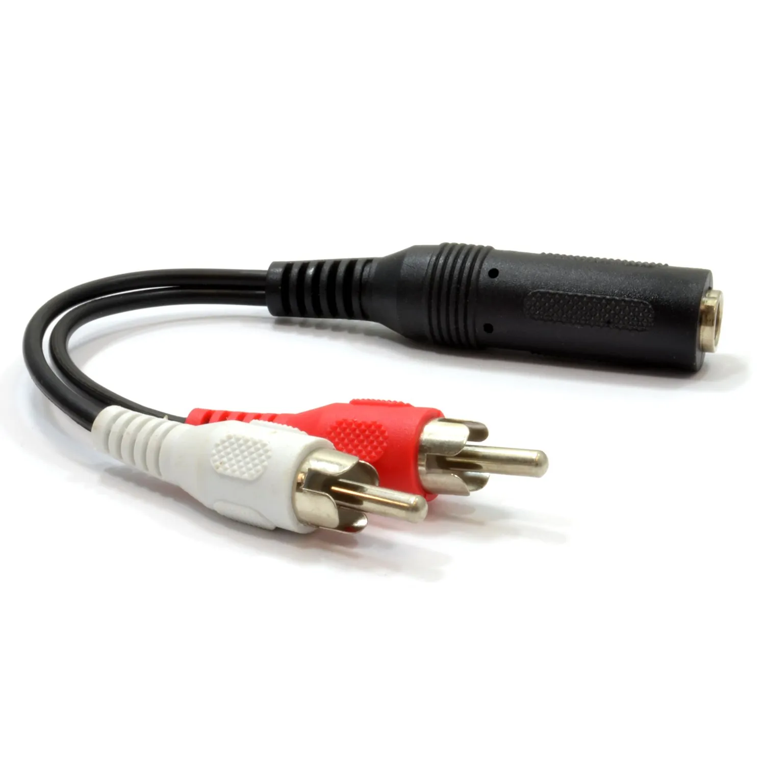Kenable 6,35mm Klinke auf Cinch Adapterkabel 10cm Stereo