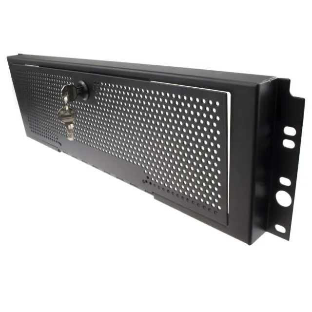 Kenable 3U Sicherheitsblende 19 Zoll Rack-Blende schwarz Stahl