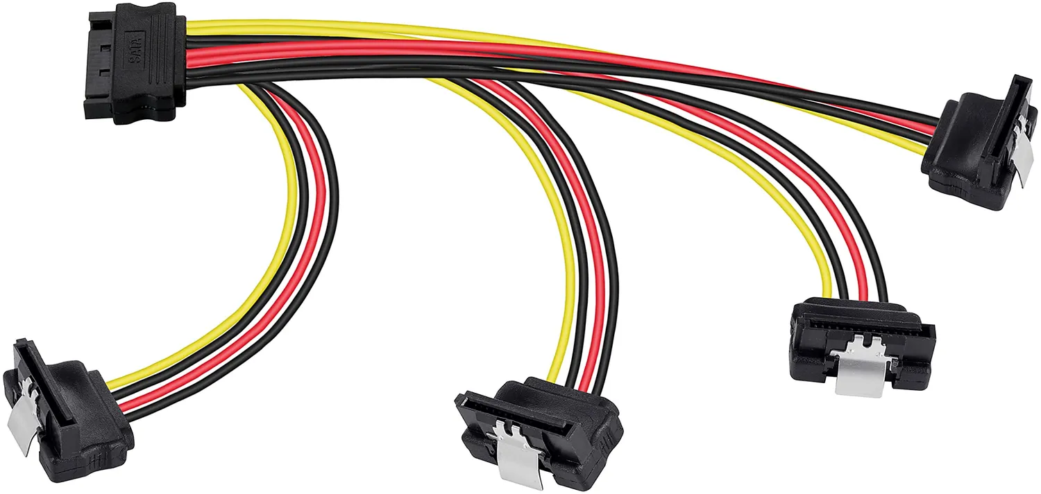 Poppstar SATA Stromkabel Adapter 4-fach 20cm gerade