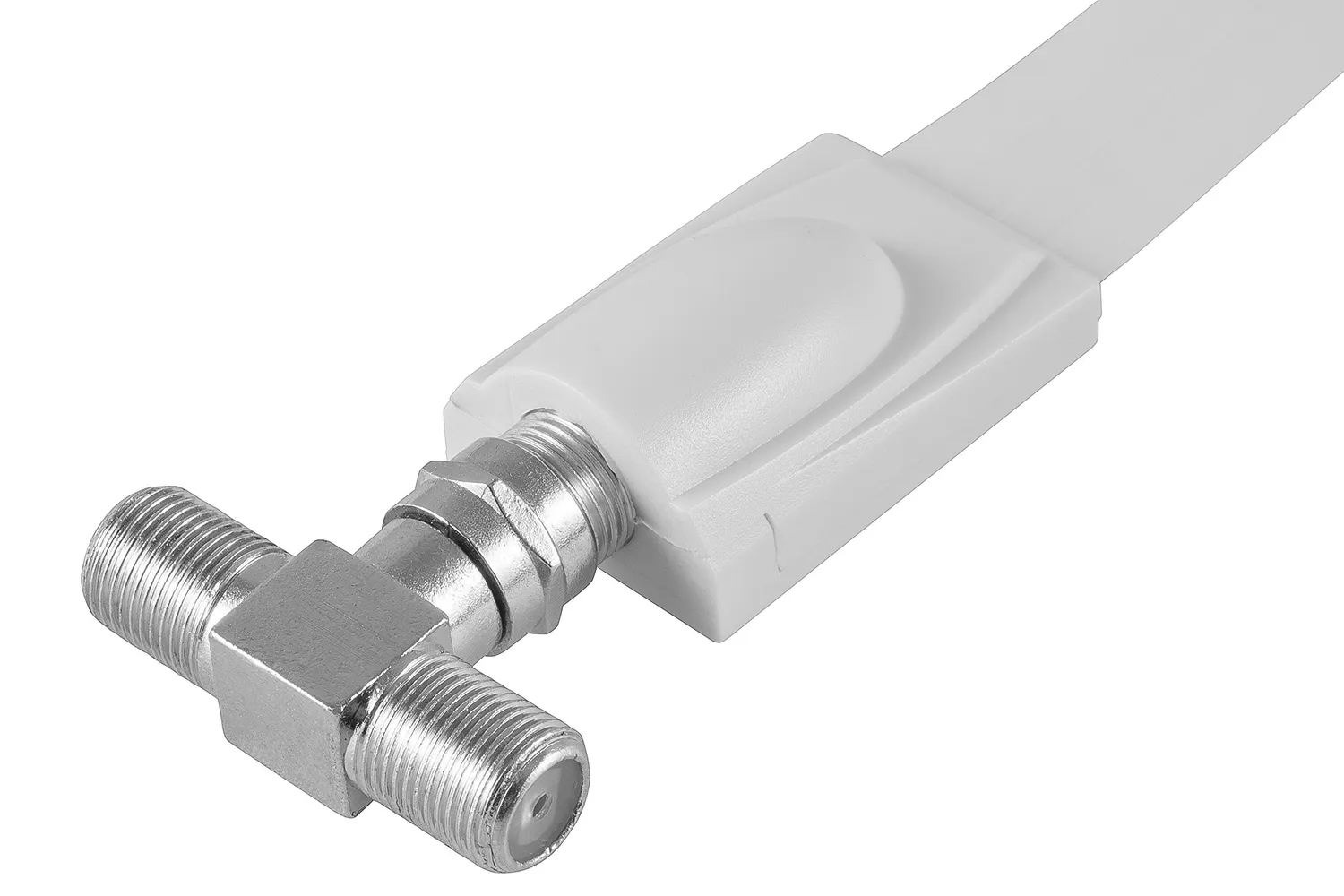 Poppstar SAT Verteiler T-Stück 2x F-Buchse Silber