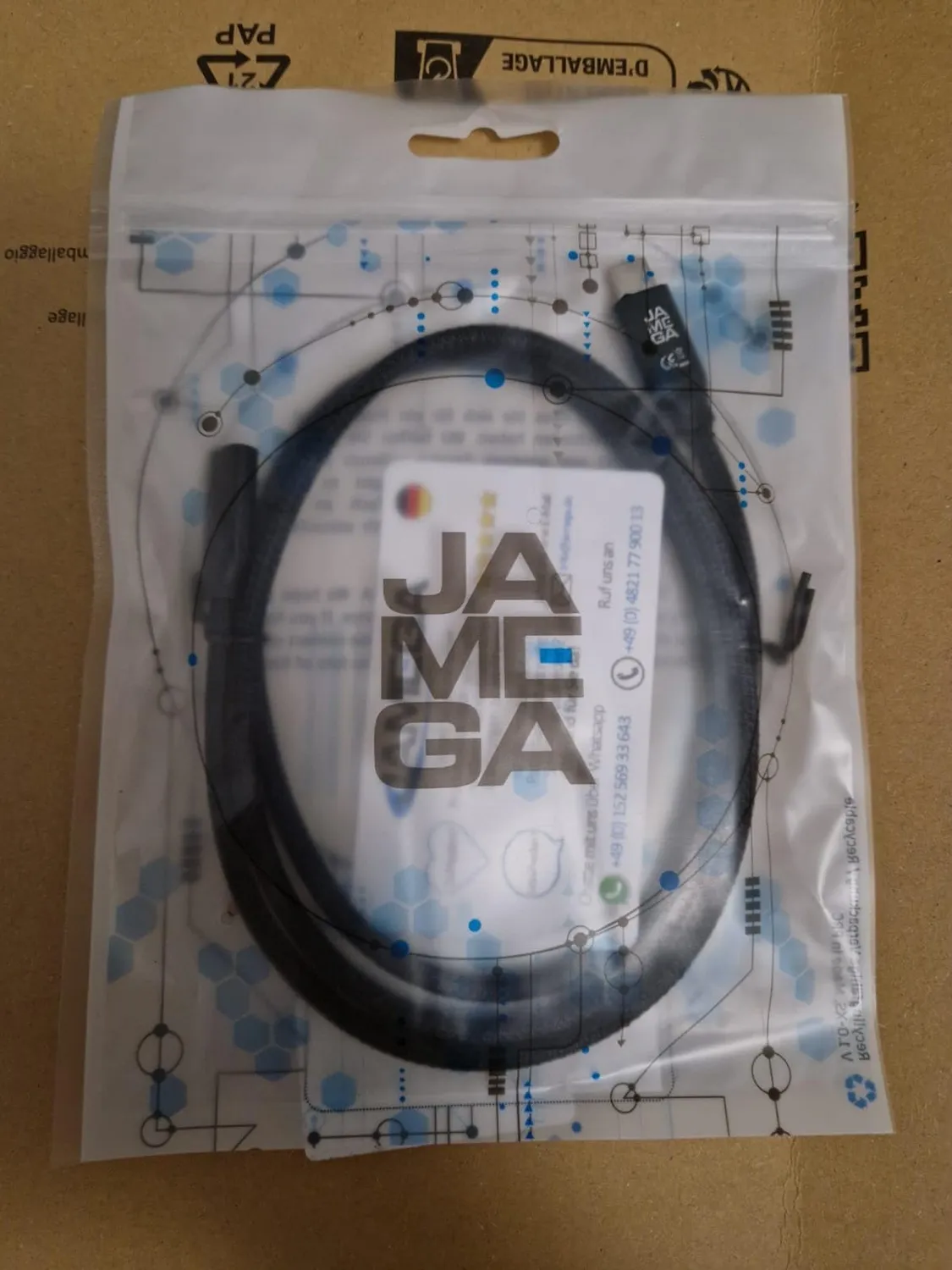 JAMEGA USB C Verlängerungskabel 1m schwarz 4K