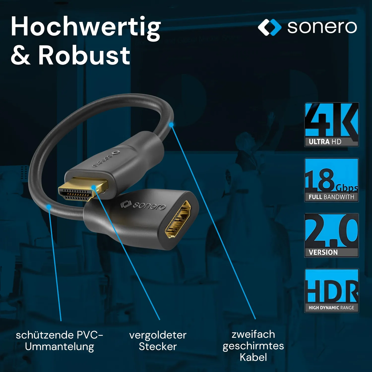 Sonero X-PHA010-0015 HDMI Adapter 0,15 m 4K Portsaver