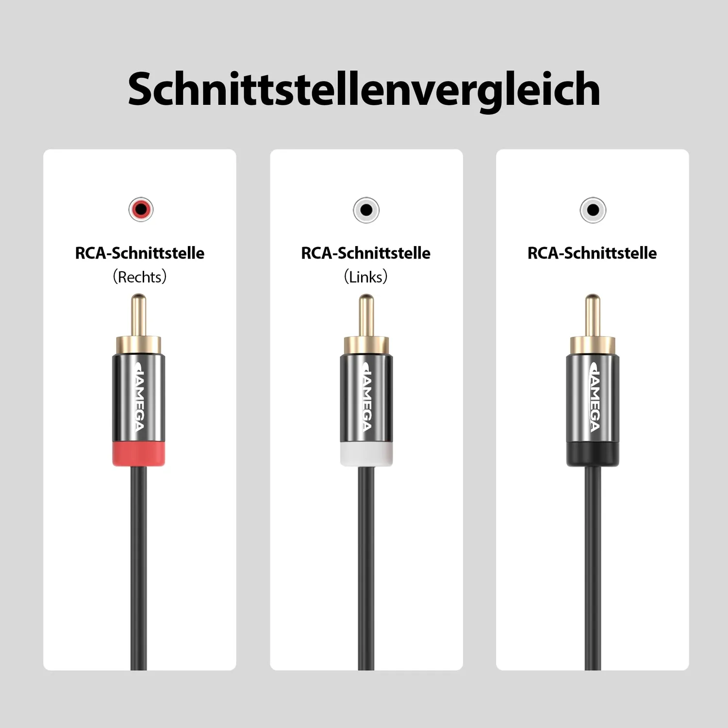 Jamega Cinch Y-Kabel 1 m Subwoofer vergoldet
