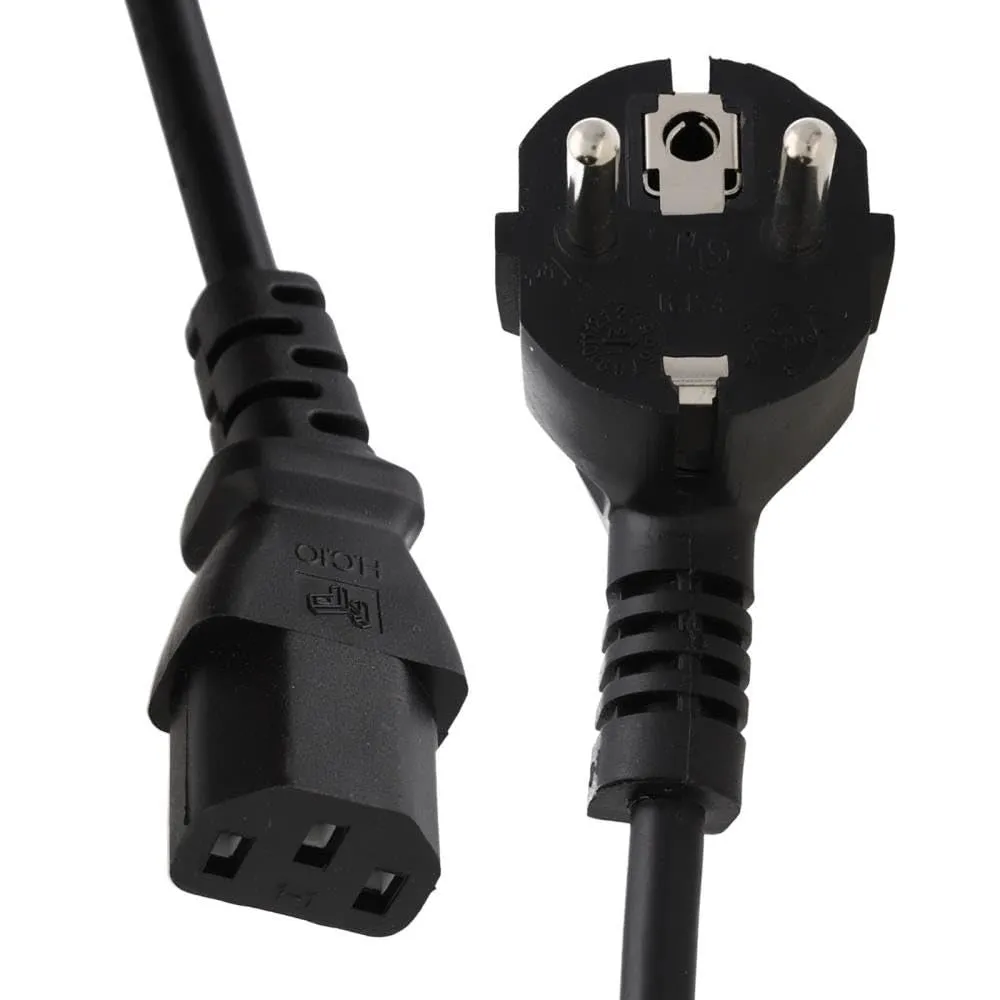 Kenable Kaltgerätekabel abgewinkelt 2m schwarz 1,0mm²