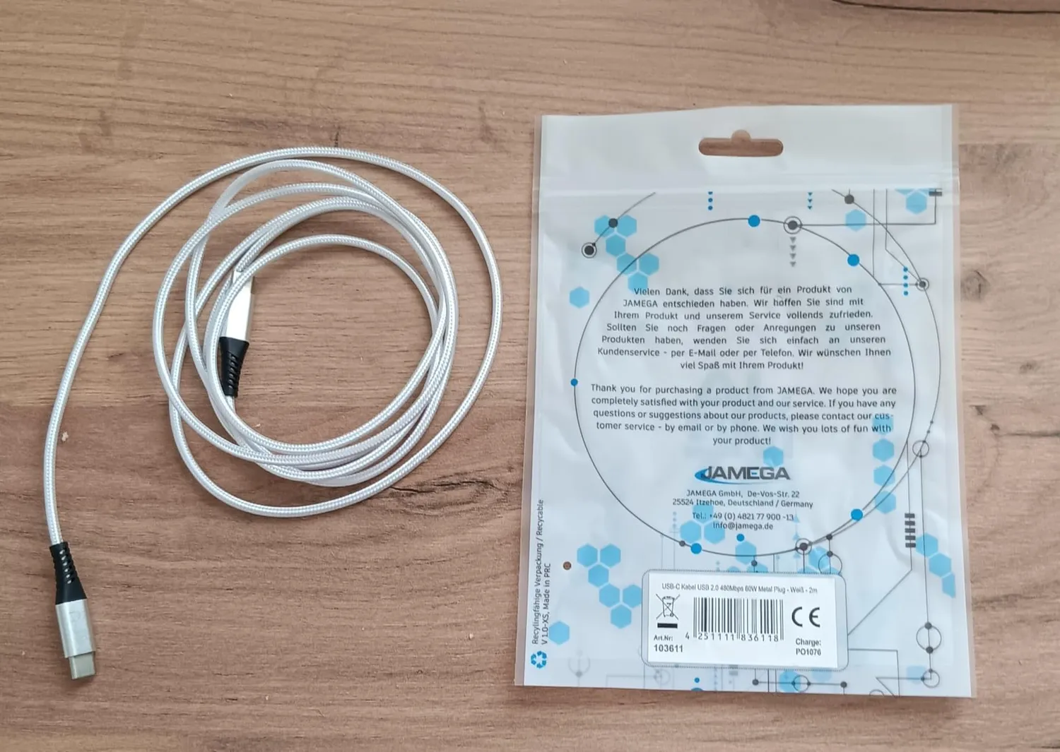 Jamega USB-C Kabel 0,5m Grün Fast Charge