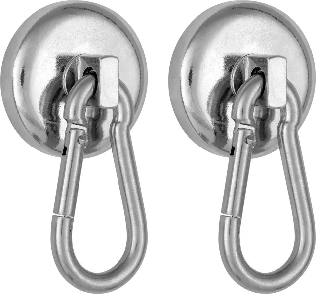 Poppstar Magnet-Karabiner 35kg 2 Stück silber stark