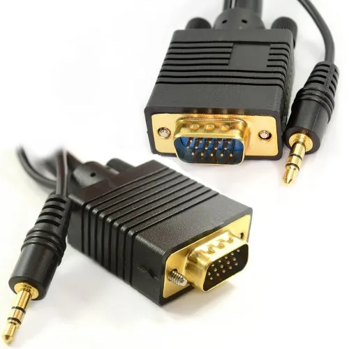 Kenable VGA Kabel 2m mit Audio HD 1080p schwarz