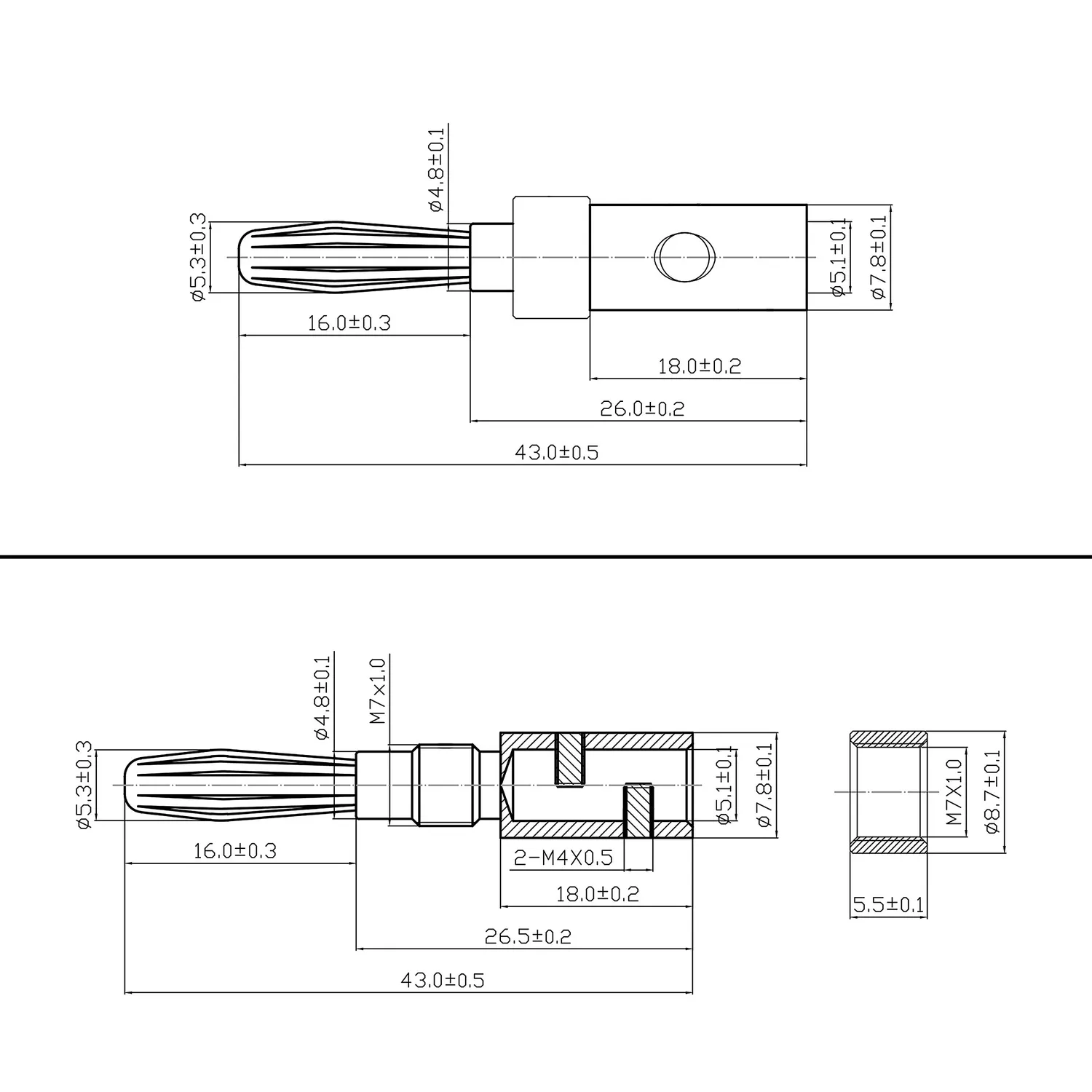 Poppstar High End Bananenstecker 4mm² vergoldet 4 Stück