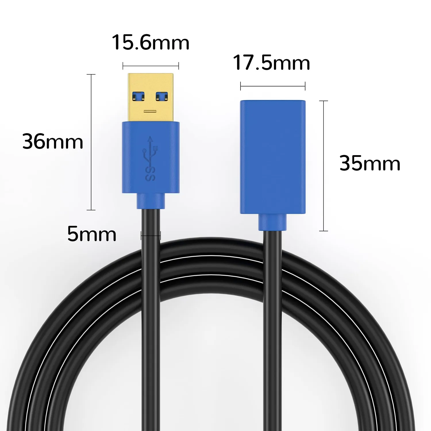 Jamega USB 3.0 Verlängerungskabel 0,5m High Speed
