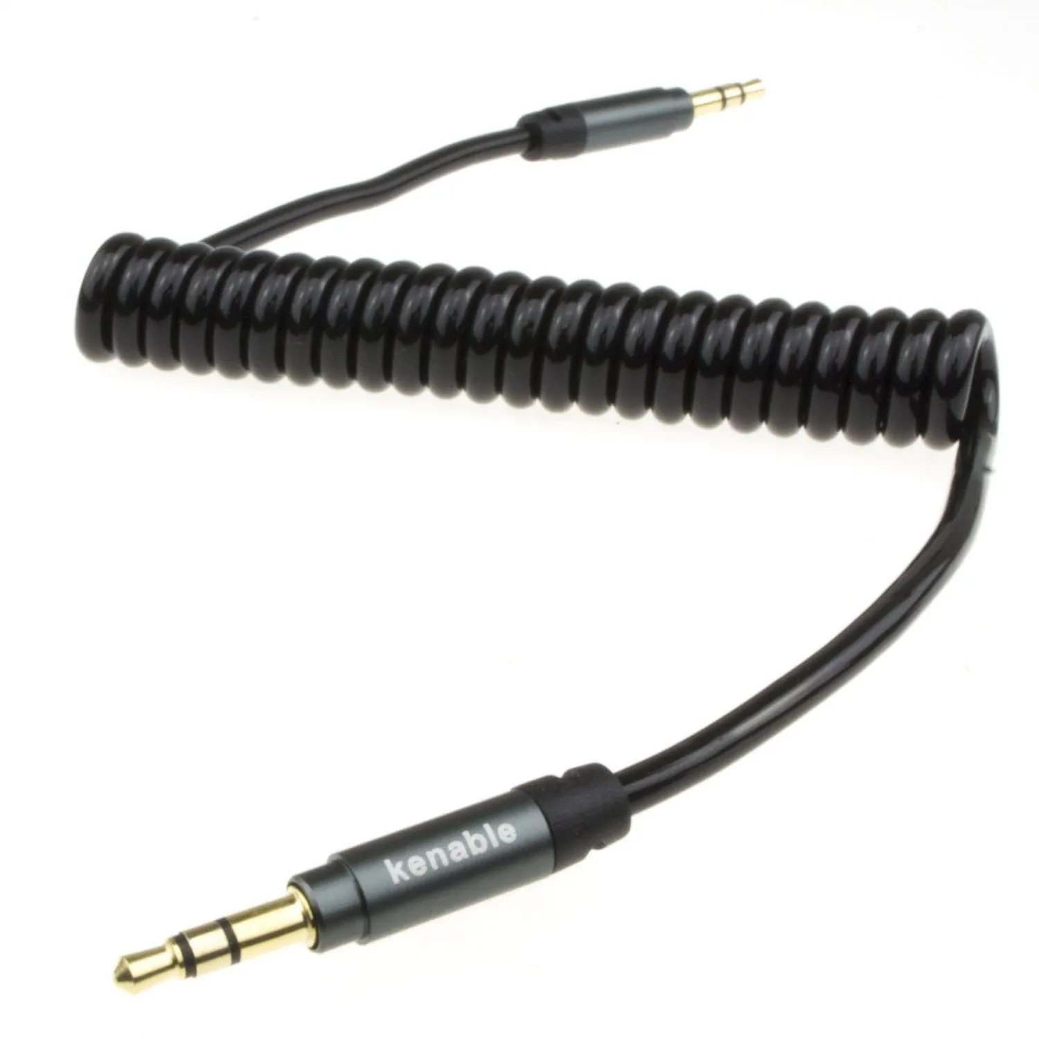 Kenable Pro Spiralkabel 1m schwarz 3,5mm 22AWG