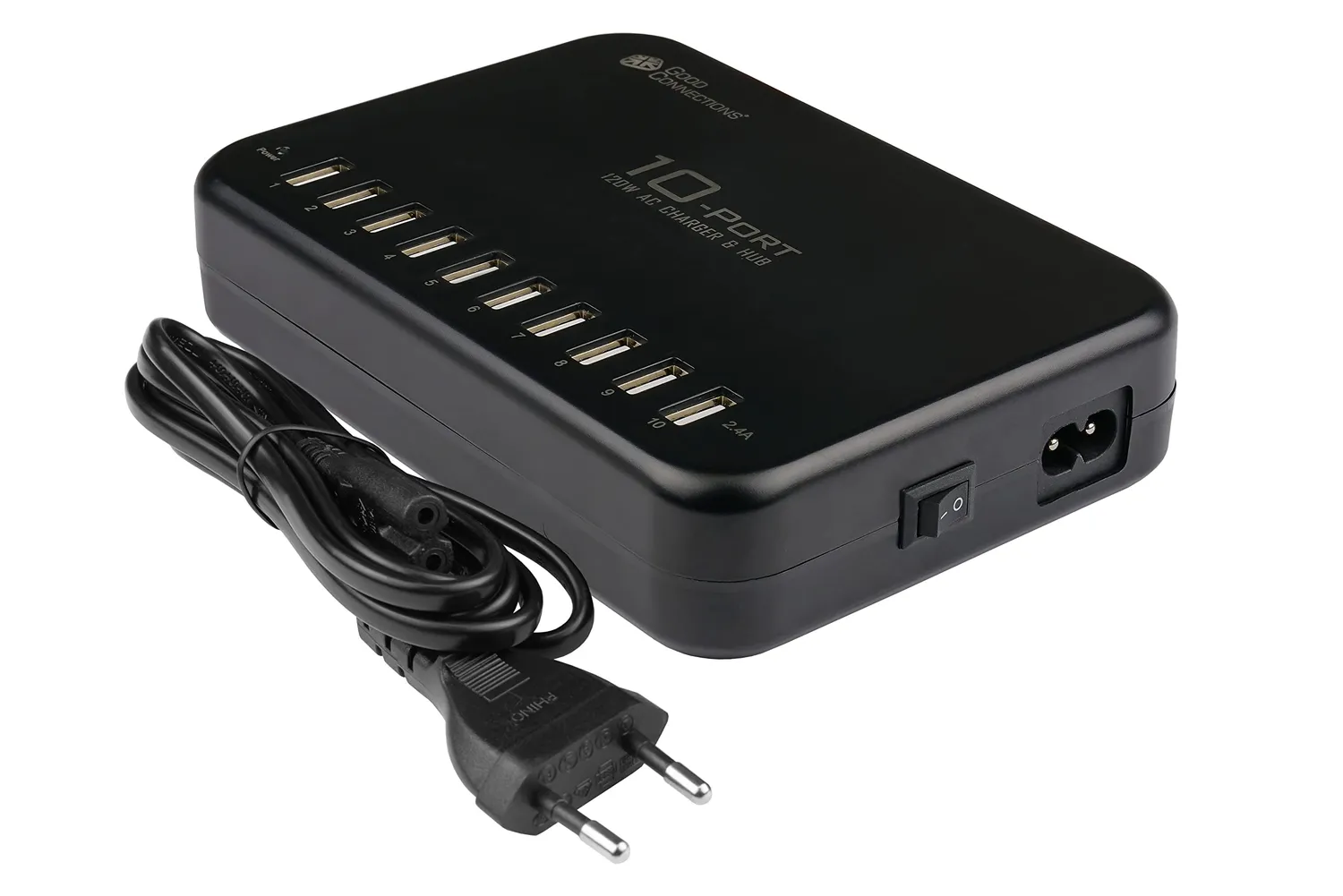 Good Connections 120W USB-Ladestation 10-Port schwarz 12W