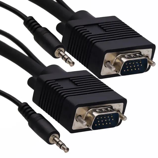 Kenable VGA Kabel mit Audio 3,5mm Klinke 3m schwarz